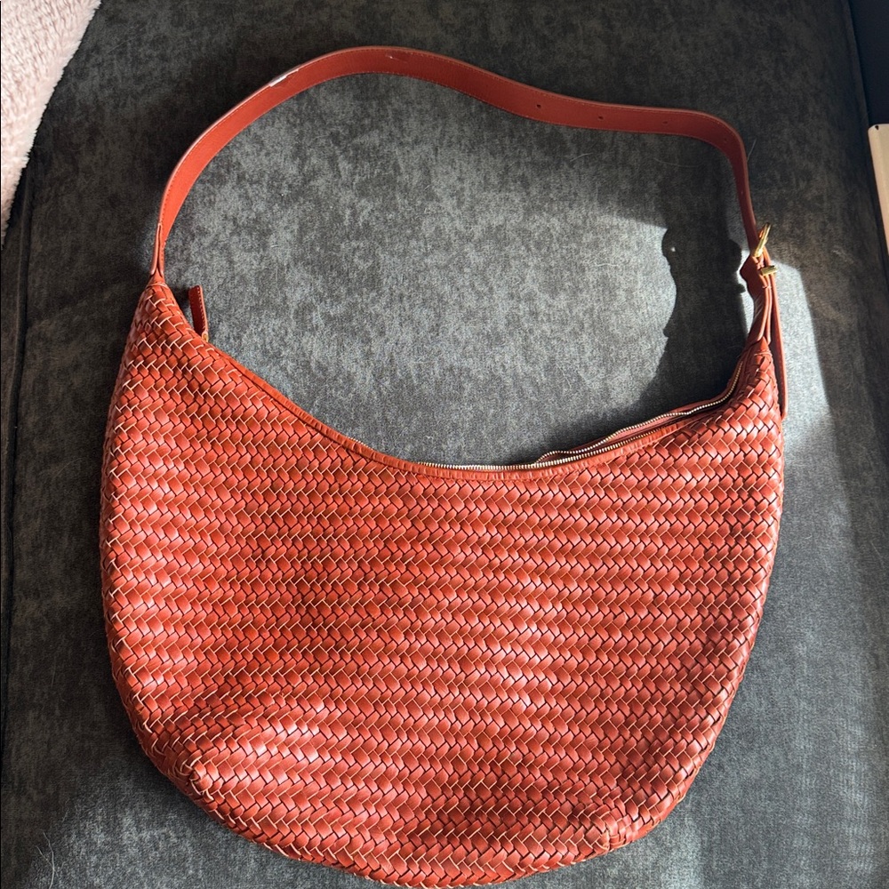 Madewell Woven Hobo Bag in Burnt Orange